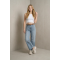 KADIN AÇIK MAVİ TİNTLİ BOL PAÇA BİLEK BOY KEMERLİ JEAN KOT PANTOLON YY101426