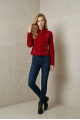 KADIN KIRMIZI ASKERİ BANDO STİL ASTARSIZ GABARDİN KISA MONT CEKET YY101427