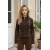 KADIN KAHVERENGİ ASKERİ BANDO STİL ASTARSIZ GABARDİN KISA MONT CEKET YY101427