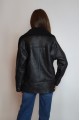 KADIN SİYAH ÇATLAK DERİ EFEKTLİ SUNİ DERİ İÇİ PELUŞ LAMİNELİ ALASKA SÜET MONT KABAN YY101286