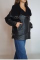 KADIN SİYAH ÇATLAK DERİ EFEKTLİ SUNİ DERİ İÇİ PELUŞ LAMİNELİ ALASKA SÜET MONT KABAN YY101286