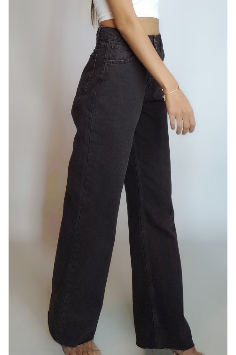 KADIN ACI KAHVE LİKRASIZ PALAZZO JEAN PANTOLON YY101291