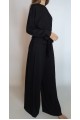 Kadın Siyah Belden Bağcık Detaylı Dalgıç Penye Pantolonlu Modal Takım YY101295