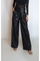 Kadın Siyah Suni Deri Palazzo Pantolon YY101302