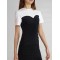 KADIN SİYAH BEYAZ SANDY KUMAŞ STRAPLEZ GÖRÜNÜMLÜ TASARIM BLUZ T-SHIRT YY101086
