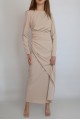 KADIN BEJ DRAPELİ ANVELOP MAXİ TESETTÜR ELBİSE YY101145 KADIN BEJ DRAPELİ ANVELOP MAXİ TESETTÜR ELBİSE YY101145