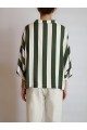 KADIN HAKİ EKRU BLOK ÇİZGİLİ OVERSIZE VİSKON GÖMLEK YY101149