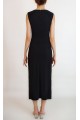 KADIN SİYAH YAKASI DÜĞÜM DETAYLI KALEM ELBİSE YY101153