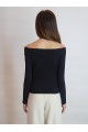 Kadın Siyah Madonna Carmen Yaka Kaşkorse Kumaş Bluz YY101094