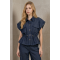 KADIN LACIVERT CEPLİ BEL BÜZGÜLÜ TASARIM KOT YELEK YY101393