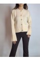 KADIN KREM RENGİ GOLD DÜĞMELİ SIFIR YAKA HIRKA YY101335