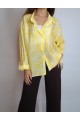 KADIN SARI KREM DESENLİ DÖKÜMLÜ GÖMLEK YY101364
