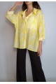 KADIN SARI KREM DESENLİ DÖKÜMLÜ GÖMLEK YY101364