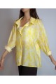 KADIN SARI KREM DESENLİ DÖKÜMLÜ GÖMLEK YY101364