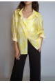 KADIN SARI KREM DESENLİ DÖKÜMLÜ GÖMLEK YY101364