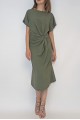 KADIN YEŞİL DÜĞÜM DETAYLI MİDİ ELBİSE YY100770