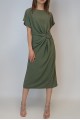 KADIN YEŞİL DÜĞÜM DETAYLI MİDİ ELBİSE YY100770