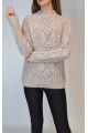 KADIN VİZON YARIM BALIKÇI AJURLU ÖRGÜ DESENLİ TRİKO KAZAK YY101068