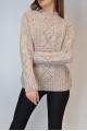 KADIN VİZON YARIM BALIKÇI AJURLU ÖRGÜ DESENLİ TRİKO KAZAK YY101068