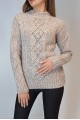 KADIN VİZON YARIM BALIKÇI AJURLU ÖRGÜ DESENLİ TRİKO KAZAK YY101068