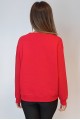 KADIN KIRMIZI YILBAŞI TEMALI BİSİKLET YAKA SWEATSHİRT BLUZ YY101065