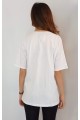 KADIN BEYAZ HARVARD YAZI BASKILI T-SHIRT YY100735