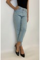 Kadın Buz Mavi Yüksek Bel Boyfriend Yeni Sezon Kot Pantolon YY100775