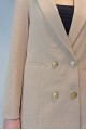 Kadın Camel Keten Astarlı Gold Düğmeli Blazer Ceket YY101032