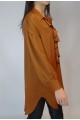 Kadın Camel Volanlı Yaka Saten Bluz Tunik YY100964