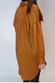 Kadın Camel Volanlı Yaka Saten Bluz Tunik YY100964
