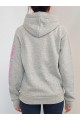 Kadın Gri Kapüşonlu Kabartma Baskılı Retro Sweatshirt YY100864