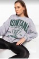 Kadın Gri Montana Baskılı Sweatshırt YY100722