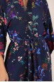 Kadın Lacivert Çiçek Desenli Pantolonlu Kimono Takım YY101003