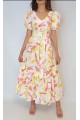 Kadın Poplin Geometrik Desenli Maxi Elbise YY100855