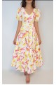 Kadın Poplin Geometrik Desenli Maxi Elbise YY100855