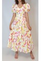 Kadın Poplin Geometrik Desenli Maxi Elbise YY100855