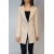 Kadın Bej Rengi Erkek Yaka Astarlı Blazer Ceket YY101012
