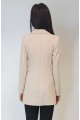 Kadın Taş Rengi Keten Astarlı Gold Düğmeli Blazer Ceket YY101032