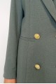 Kadın Yeşil Keten Astarlı Gold Düğmeli Blazer Ceket YY101032