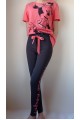 Kadın Çizgifilm Karakterli Pembe Tişört Pijama YY100776