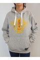 Unisex Gri Kapüşonlu Baskılı Sweatshirt YY100865