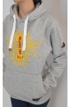 Unisex Gri Kapüşonlu Baskılı Sweatshirt YY100865