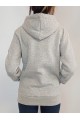Unisex Gri Kapüşonlu Baskılı Sweatshirt YY100865