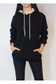Unisex Siyah Kapüşonlu Sweatshirt YY100931