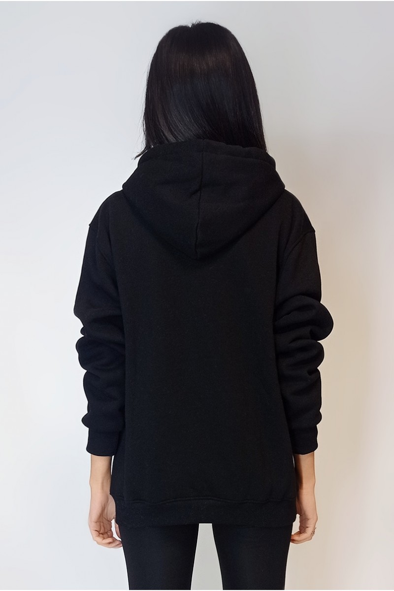 Unisex Siyah Kapüşonlu Sweatshirt YY100931